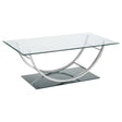 Furniture City Houma - Coaster - Danville Rectangular U-Shaped Glass Top Coffee Table Chrome - 704988