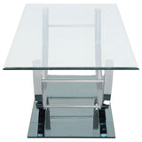 Danville Rectangular U-Shaped Glass Top Coffee Table Chrome