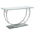 Furniture City Houma - Coaster - Danville U-shaped Glass Top Entryway Console Table Chrome - 704989