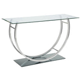 Furniture City Houma - Coaster - Danville U-shaped Glass Top Entryway Console Table Chrome - 704989