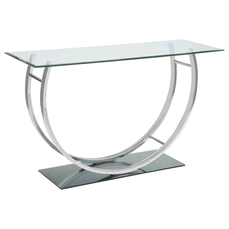 Furniture City Houma - Coaster - Danville U-shaped Glass Top Entryway Console Table Chrome - 704989