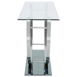 Danville U-shaped Glass Top Entryway Console Table Chrome