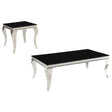 Furniture City Houma - Coaster - Carone 2-piece Glass Top Coffee and End Table Set Black - 705018-S2