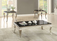 Furniture City Houma - Coaster - Carone 3-piece Glass Top Coffee and End Table Set Black - 705018-S3