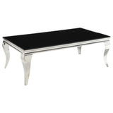Carone 3-piece Glass Top Coffee and End Table Set Black