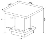 Reston Square Engineered Wood Side End Table Cappuccino