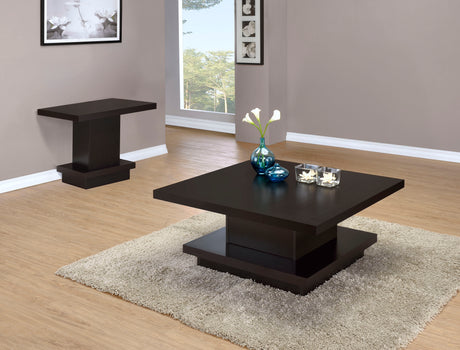 Furniture City Houma - Coaster - Reston 2-piece Square Coffee and End Table Set Cappuccino - 705168-S2