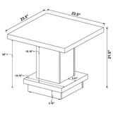 Reston 2-piece Square Coffee and End Table Set Cappuccino