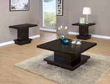 Furniture City Houma - Coaster - Reston 3-piece Square Coffee and End Table Set Cappuccino - 705168-S3