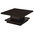 Furniture City Houma - Coaster - Reston Square Engineered Wood Coffee Table with Casters Cappuccino - 705168