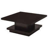 Furniture City Houma - Coaster - Reston Square Engineered Wood Coffee Table with Casters Cappuccino - 705168