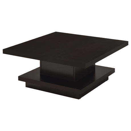 Furniture City Houma - Coaster - Reston Square Engineered Wood Coffee Table with Casters Cappuccino - 705168