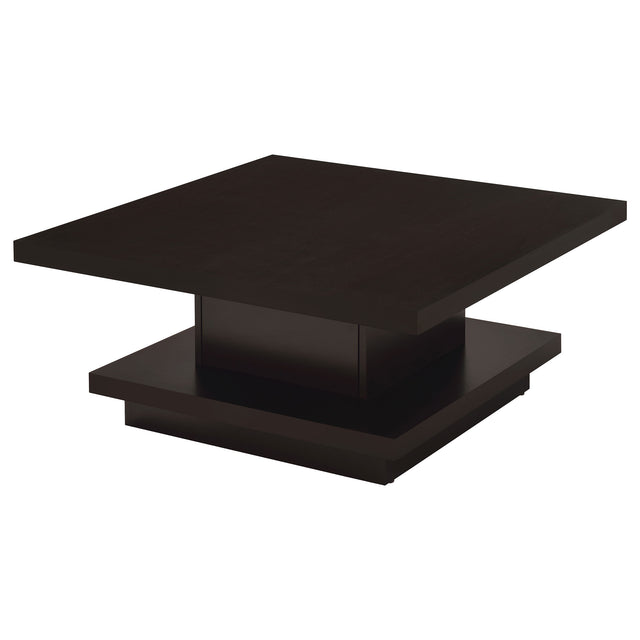 Furniture City Houma - Coaster - Reston Square Engineered Wood Coffee Table with Casters Cappuccino - 705168