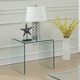 Ripley Squared Tempered Bent Glass Side End Table Clear