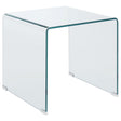 Furniture City Houma - Coaster - Ripley Squared Tempered Bent Glass Side End Table Clear - 705327