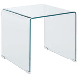 Furniture City Houma - Coaster - Ripley Squared Tempered Bent Glass Side End Table Clear - 705327
