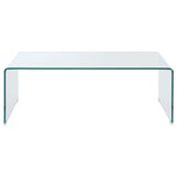 Ripley 2-piece Bent Glass Coffee and End Table Set Clear