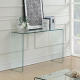 Furniture City Houma - Coaster - Ripley Tempered Bent Glass Entryway Console Table Clear - 705329