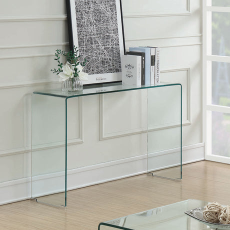 Furniture City Houma - Coaster - Ripley Tempered Bent Glass Entryway Console Table Clear - 705329
