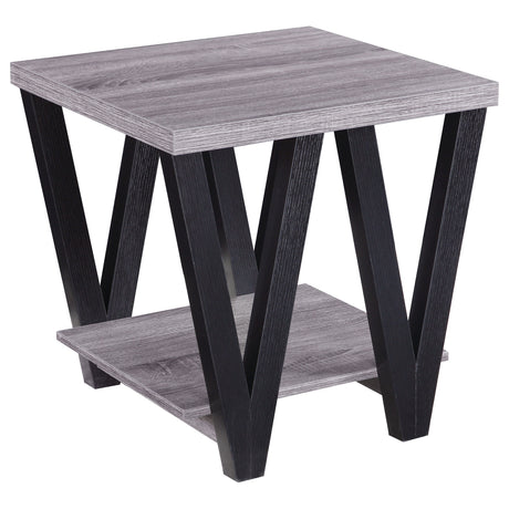 Furniture City Houma - Coaster - Stevens Engineered Wood End Table Antique Grey and Black - 705397