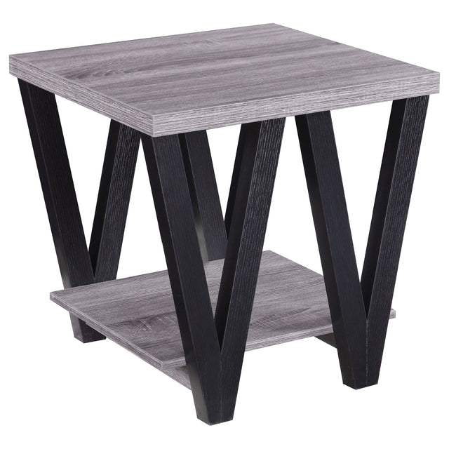 Furniture City Houma - Coaster - Stevens Engineered Wood End Table Antique Grey and Black - 705397