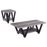 Stevens 2-piece Rectangular Coffee and End Table Set Grey