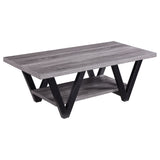 Stevens 2-piece Rectangular Coffee and End Table Set Grey