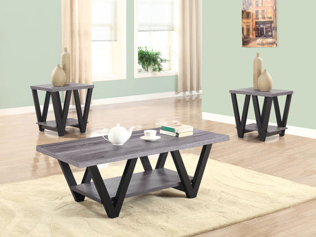Furniture City Houma - Coaster - Stevens 3-piece Rectangular Coffee and End Table Set Grey - 705398-S3