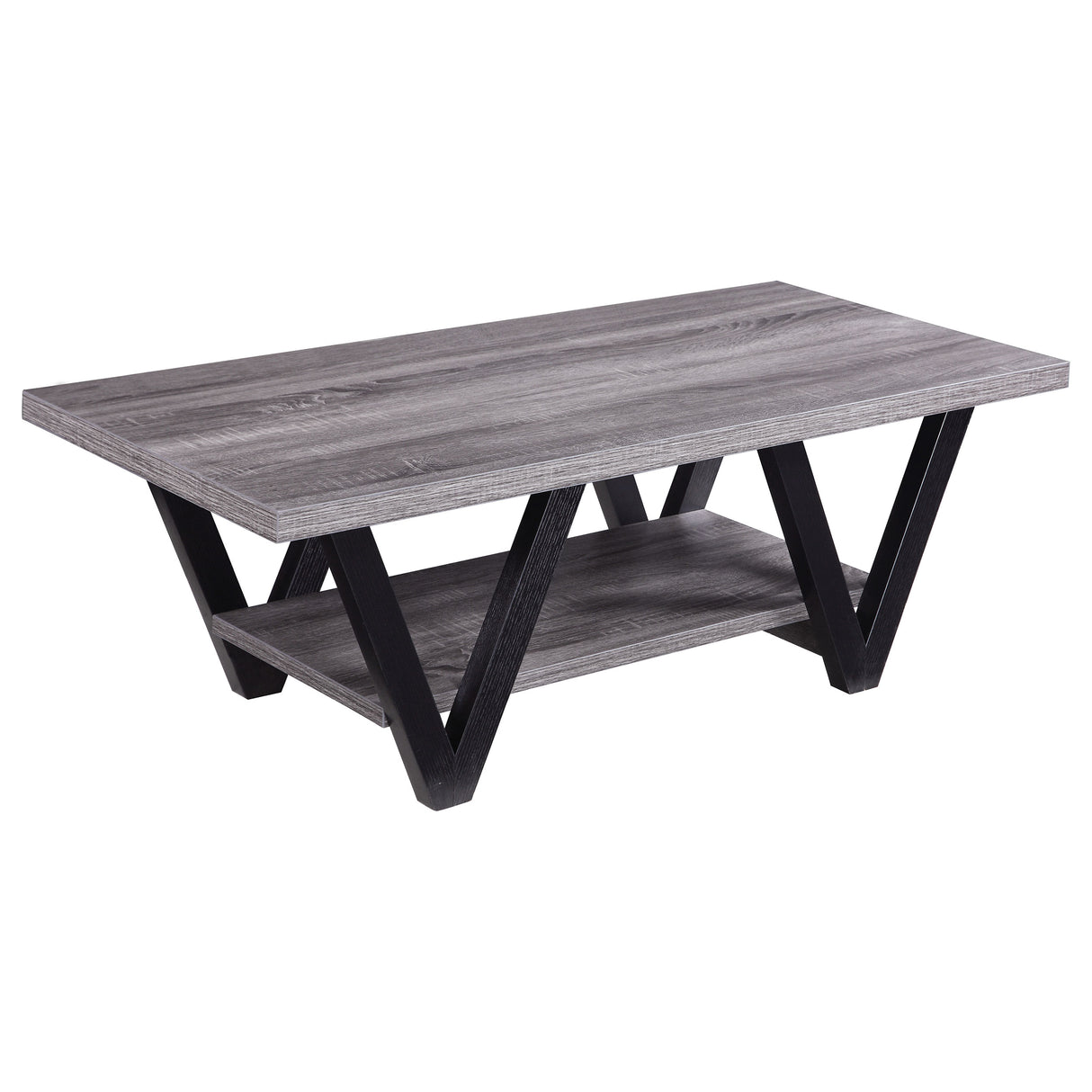 Furniture City Houma - Coaster - Stevens Engineered Wood Coffee Table Antique Grey and Black - 705398