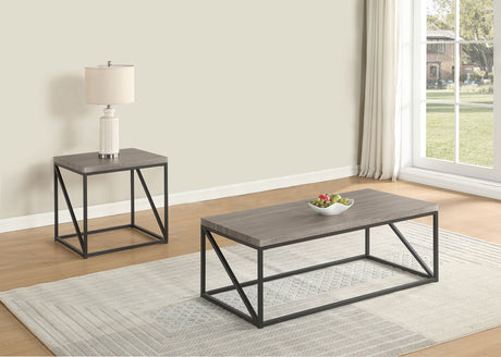 Furniture City Houma - Coaster - Birdie 2-piece Coffee and End Table Set Sonoma Grey - 705618-S2