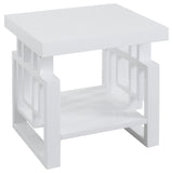 Furniture City Houma - Coaster - Schmitt Rectangular Side End Table White High Gloss - 705707