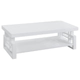 Furniture City Houma - Coaster - Schmitt Rectangular Coffee Table White High Gloss - 705708