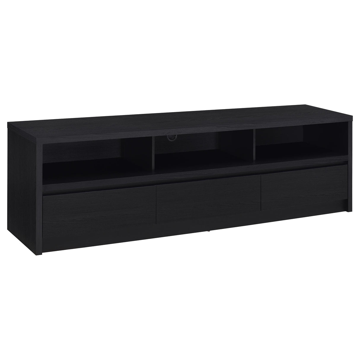 Furniture City Houma - Coaster - Rutland 78-inch 3-drawer TV Stand Media Console Black - 705803