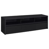 Furniture City Houma - Coaster - Rutland 78-inch 3-drawer TV Stand Media Console Black - 705803