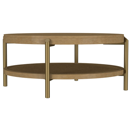 Furniture City Houma - Coaster - Arini Round Coffee Table With Storage Shelf Sand Wash - 706188