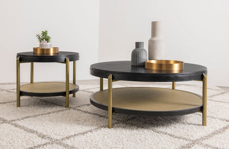 Furniture City Houma - Coaster - Arini 2-piece Round Coffee and End Table Set Black - 706198-S2
