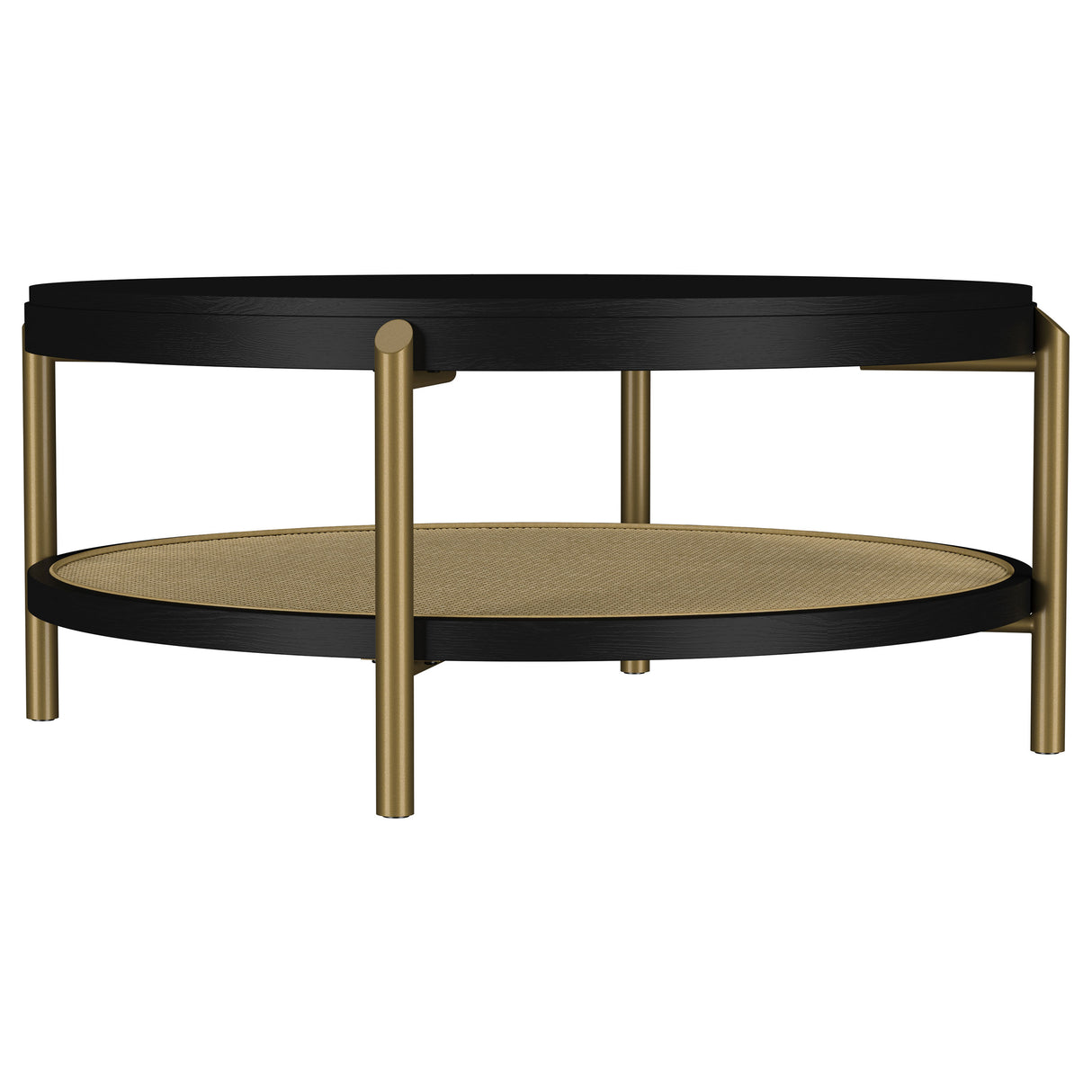 Furniture City Houma - Coaster - Arini Round Coffee Table With Storage Shelf Black - 706198