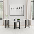 Furniture City Houma - Coaster - Haven 3-piece Round Marble Coffee and End Table Set Black - 706208-S3