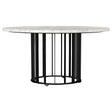 Furniture City Houma - Coaster - Haven Round Genuine White Marble Top Coffee Table Black - 706208