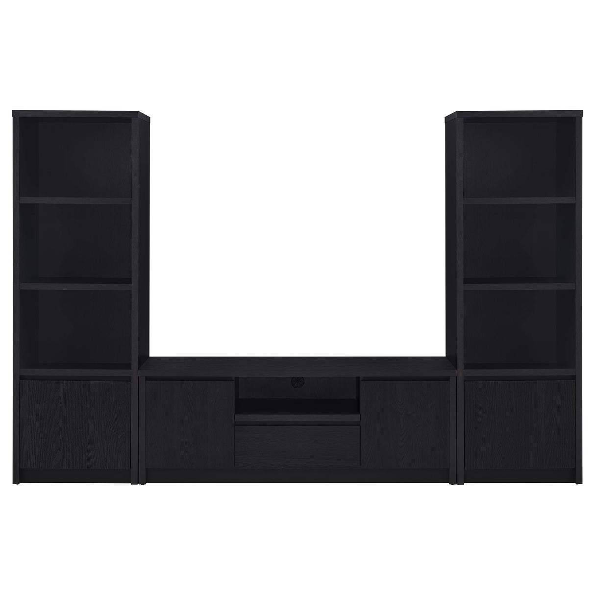 Furniture City Houma - Coaster - Winfield 3-piece Entertainment Center 60-inch TV Stand Black - 706222-SET