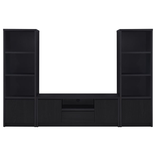 Furniture City Houma - Coaster - Winfield 3-piece Entertainment Center 60-inch TV Stand Black - 706222-SET