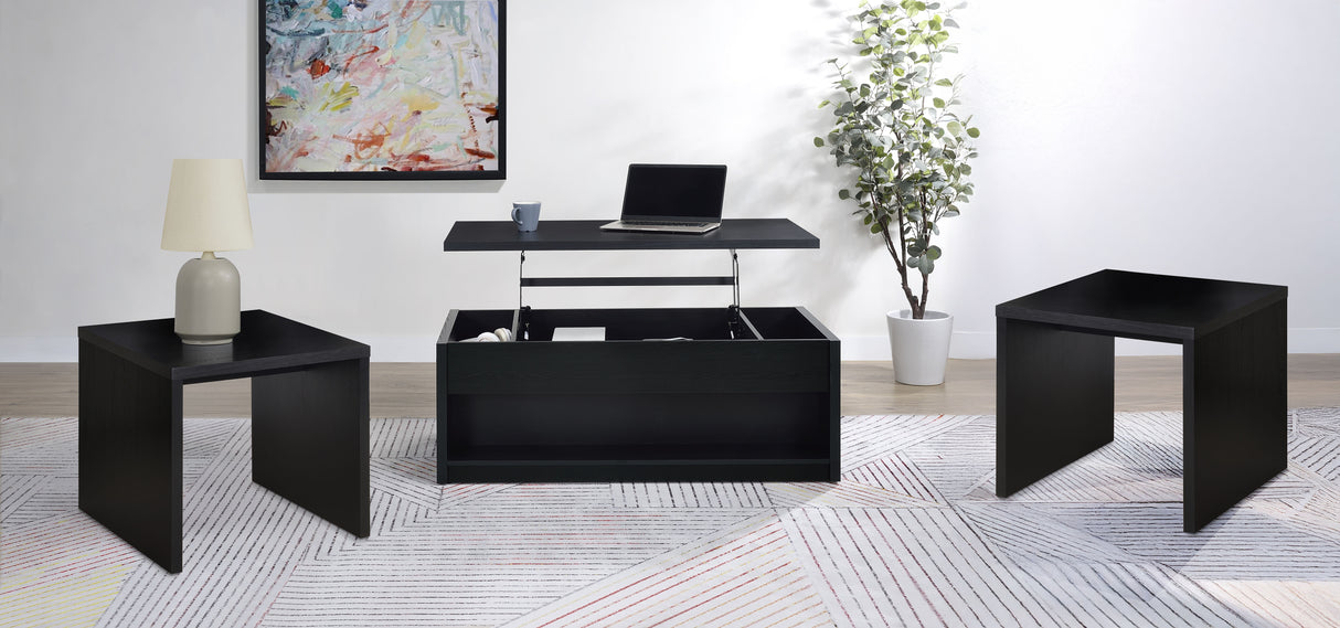 Furniture City Houma - Coaster - Knapp 3-piece Lift Top Coffee Table Set Black - 706228-S3