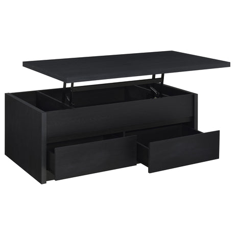 Furniture City Houma - Coaster - Knapp Lift Top Cocktail Coffee Table with Dual Drawers Black - 706228