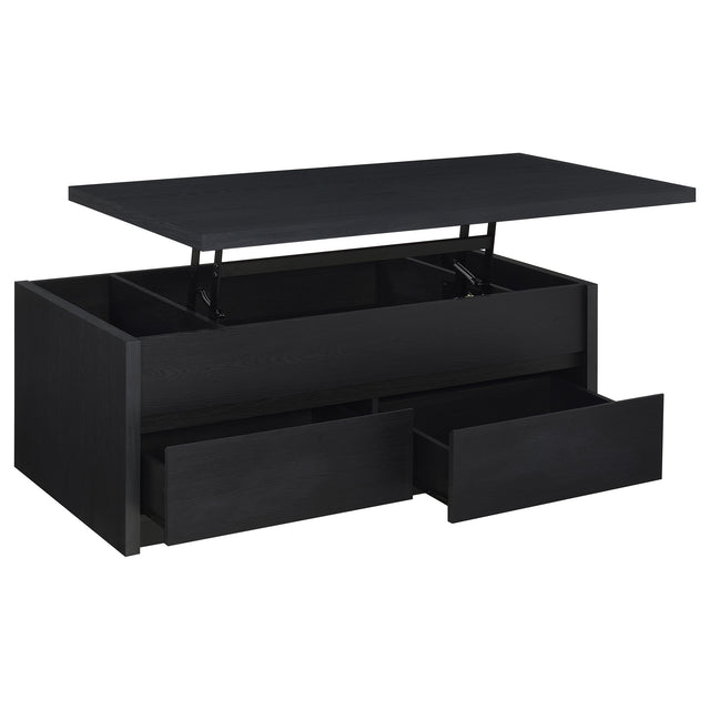 Furniture City Houma - Coaster - Knapp Lift Top Cocktail Coffee Table with Dual Drawers Black - 706228