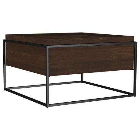 Furniture City Houma - Coaster - Fulton 30-inch Square Mango Wood Coffee Table Dark Brown - 706238