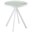 Furniture City Houma - Coaster - Briggs Round Marble Printed Glass Top End Side Table White - 706257