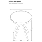 Briggs Round Marble Printed Glass Top End Side Table White