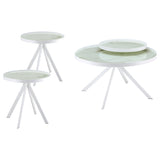 Furniture City Houma - Coaster - Briggs 3-piece Round Coffee and End Table Set White - 706258-S3