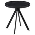 Furniture City Houma - Coaster - Briggs Round Marble Printed Glass Top End Table Black - 706267