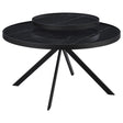 Furniture City Houma - Coaster - Briggs Round Marble Printed Glass Top Coffee Table Black - 706268